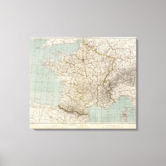 France Atlas Map Canvas Afdruk (Voorkant)