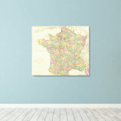 France Atlas Map met Bishops Canvas Afdruk (Insitu (Houten vloer))