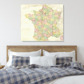 France Atlas Map met Bishops Canvas Afdruk (Insitu (Slaapkamer))