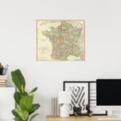 France Atlas Map met Bishops Poster (Thuiskantoor)