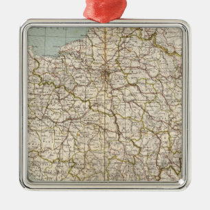 France Atlas Map Metalen Ornament