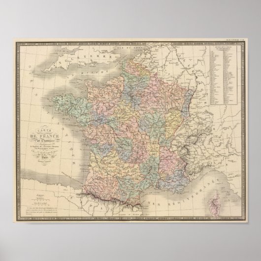 France Atlas Map Poster (Voorkant)