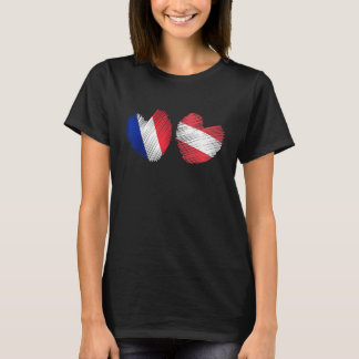 France Austria Heart French Flag Austrian Flag Gru T-shirt