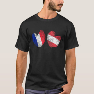 France Austria Heart French Flag Austrian Flag Gru T-shirt