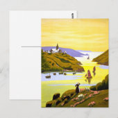France Bretagne Vintage Travel Poster teruggezet Briefkaart (Voorkant / Achterkant)