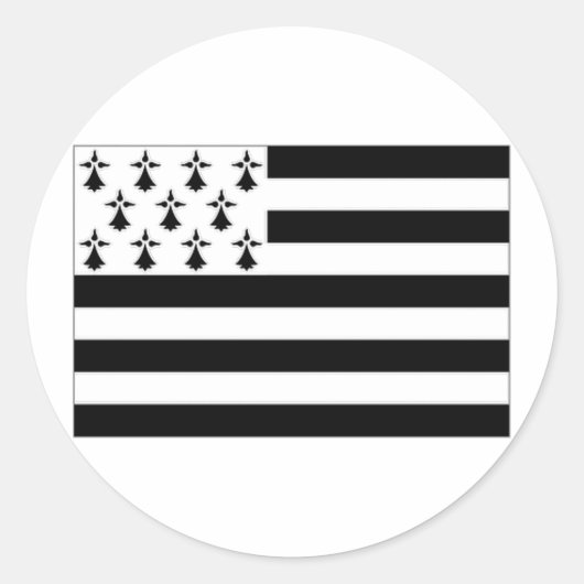 France Brittany Flag Ronde Sticker (Voorkant)