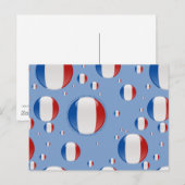 France Bubble Flag Briefkaart (Voorkant / Achterkant)