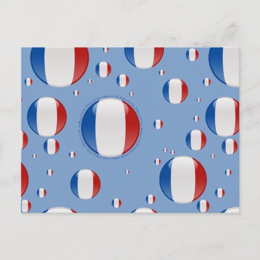 France Bubble Flag Briefkaart (Voorkant)