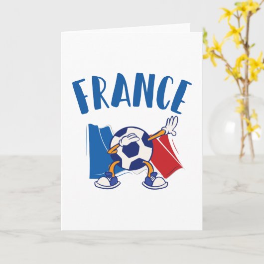 France Dabbing Soccer Ball Flag Kaart (Gele Bloem)