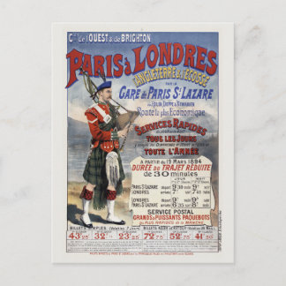 France England Railroad Travel Poster 1894 Briefkaart