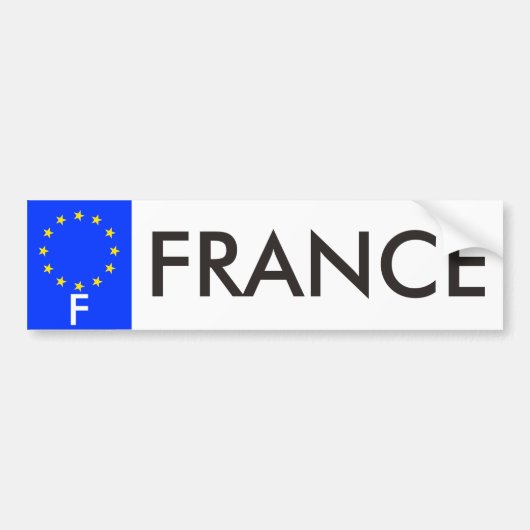 France European Union License Bord Bumpersticker (Voorkant)