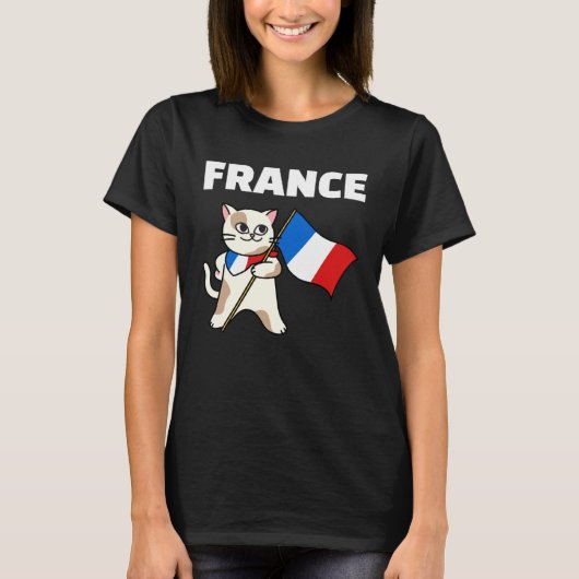 France Flag Cat French Colors Kitten T-shirt (Voorkant)