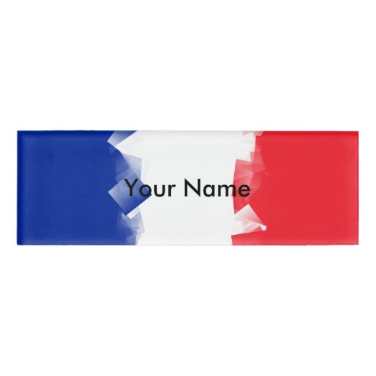 France Flag Cubic Naambadge (Voorkant)