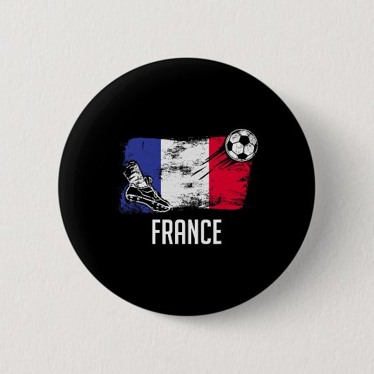 France Flag Jersey French Soccer Team French Ronde Button 5,7 Cm (Voorkant)