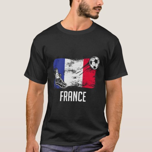 France Flag Jersey French Soccer Team French  T-shirt (Voorkant)