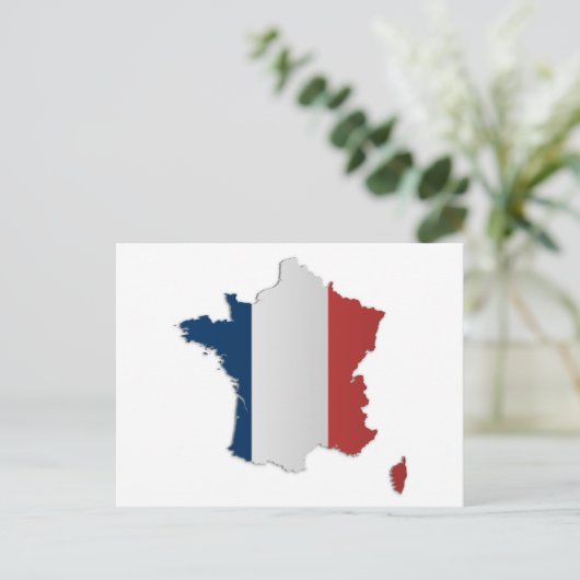France Flag Map Briefkaart (Staand voorkant)
