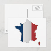 France Flag Map Briefkaart (Voorkant / Achterkant)