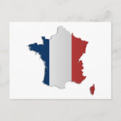 France Flag Map Briefkaart (Voorkant)