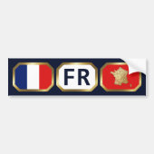 France Flag Map Code Bumper Sticker (Voorkant)