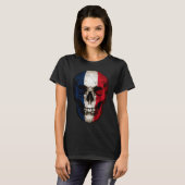 France Flag Skull French Roots Proud Patriotic T-shirt (Voorkant volledig)