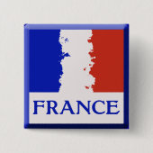 FRANCE FLAG VIERKANTE BUTTON 5,1 CM (Voorkant)