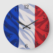 France Flag Wall Clock (Illustrated Version) Grote Klok (Voorkant)