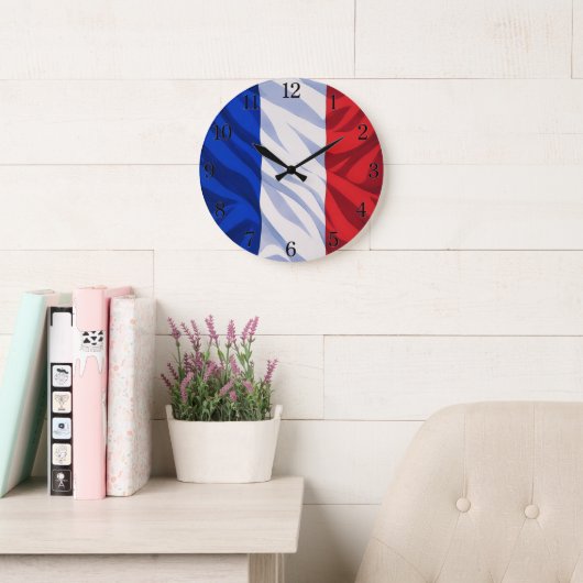 France Flag Wall Clock (Illustrated Version) Grote Klok (Leeskamer)