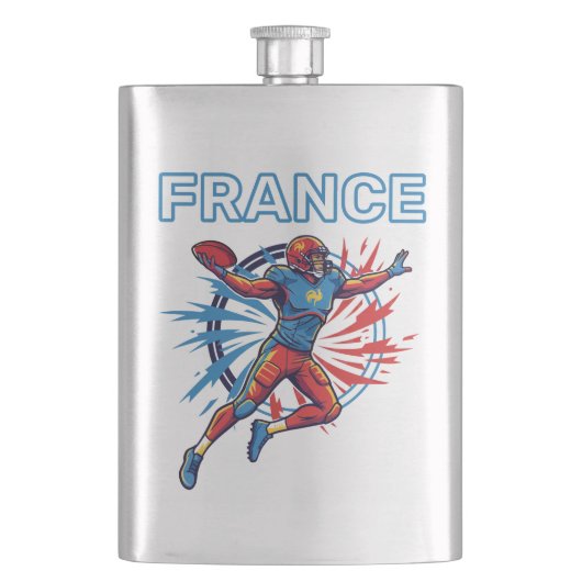 France Football Dynamic Quarterback Patriotic Art Flacon (Voorkant)