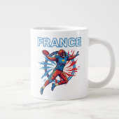France Football Dynamic Quarterback Patriotic Art Grote Koffiekop (Rechts)