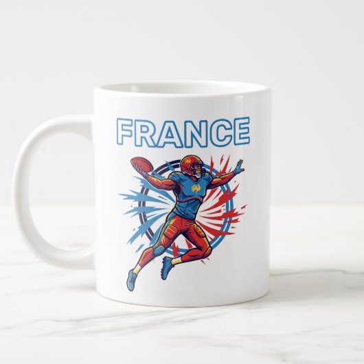 France Football Dynamic Quarterback Patriotic Art Grote Koffiekop (Links)