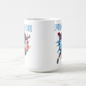 France Football Dynamic Quarterback Patriotic Art Koffiemok (Center)