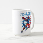 France Football Dynamic Quarterback Patriotic Art Koffiemok (Voorkant rechts)