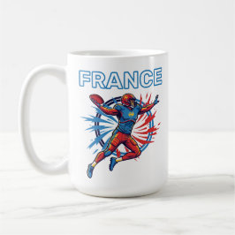 France Football Dynamic Quarterback Patriotic Art Koffiemok