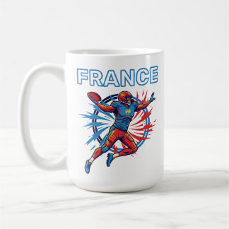 France Football Dynamic Quarterback Patriotic Art Koffiemok
