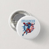 France Football Dynamic Quarterback Patriotic Art Ronde Button 3,2 Cm (Voorkant /achterkant)