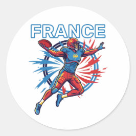 France Football Dynamic Quarterback Patriotic Art Ronde Sticker