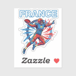 France Football Dynamic Quarterback Patriotic Art Sticker