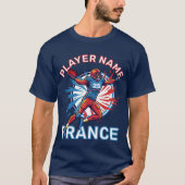 France Football Dynamic Quarterback Patriotic Art T-shirt (Voorkant)