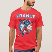 France Football Dynamic Quarterback Patriotic Art T-shirt (Voorkant)