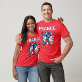 France Football Dynamic Quarterback Patriotic Art T-shirt (Unisex)