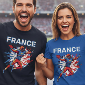 France Football Dynamische Quarterback Patriottisc T-shirt