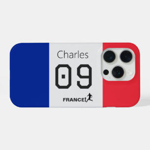 France Football Persoonlijke Teamkleuren Atleet iPhone 15 Pro Case