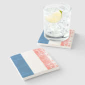 France – French-flag – Drapeau France – shabby Stenen Onderzetter (Zijkant)