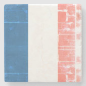 France – French-flag – Drapeau France – shabby Stenen Onderzetter (Voorkant)