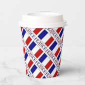 France French Flag Tiled Blue Personalized Name Papieren Bekers (Achterkant)
