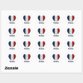 France Heart Flag Ronde Sticker (Vel)