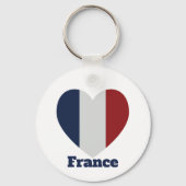 France Heart Flag Sleutelhanger (Voorkant)