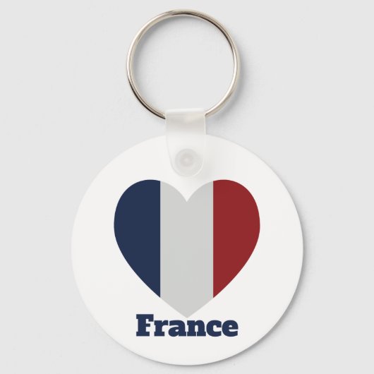France Heart Flag Sleutelhanger (Voorkant)