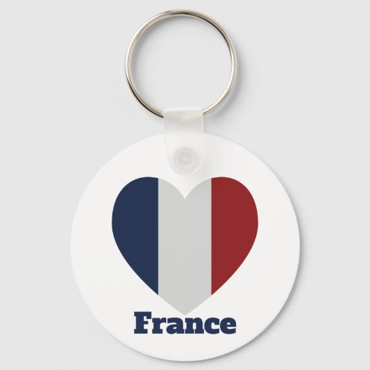 France Heart Flag Sleutelhanger (Achterkant)