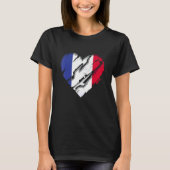 France Heart French Flag French Pride T-shirt (Voorkant)